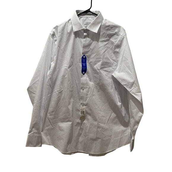 Men's Wrinkle Free shirt, Calvin Klein, L 16-161/2,34/35, White, NWT - Picture 1 of 5